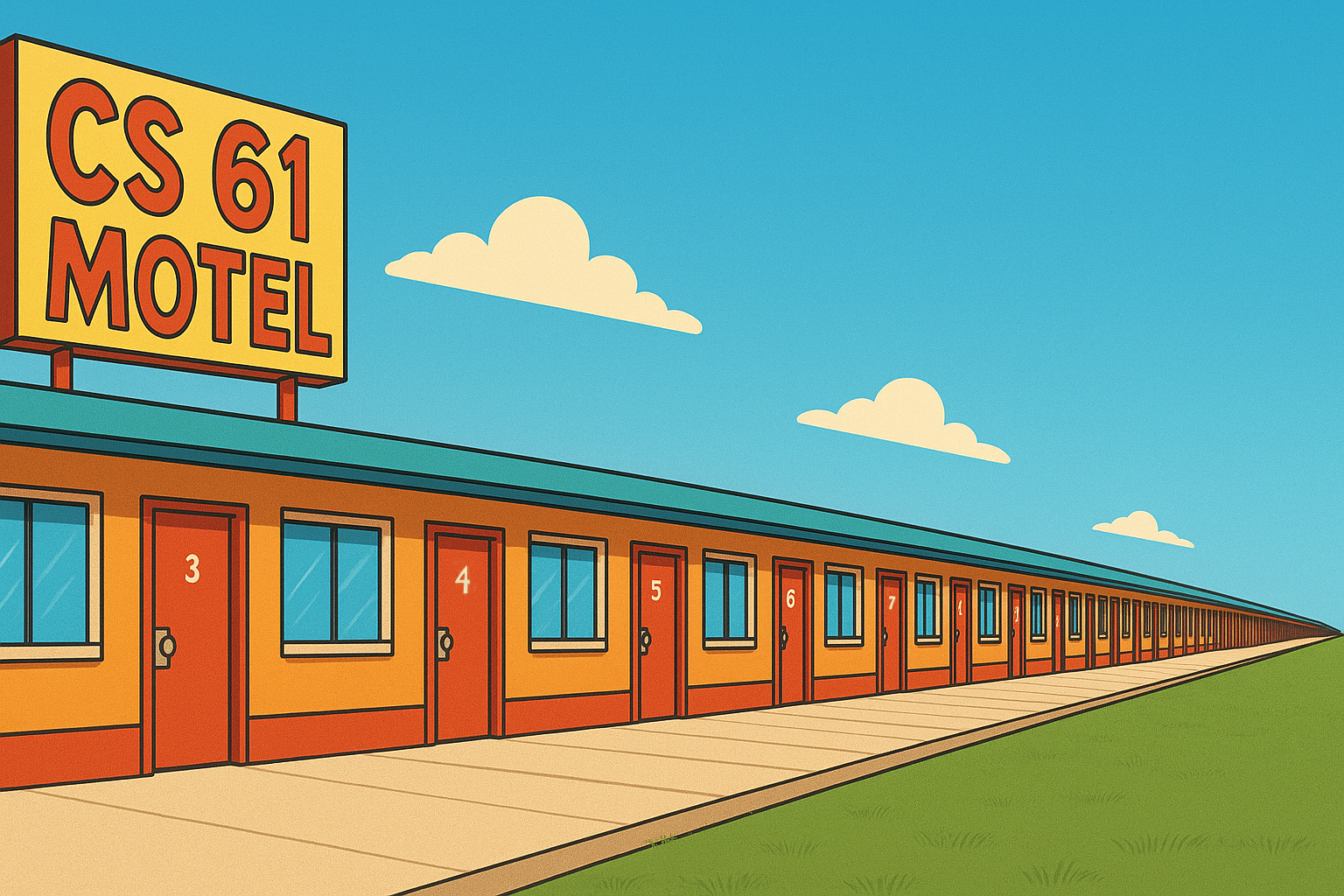 A very long motel