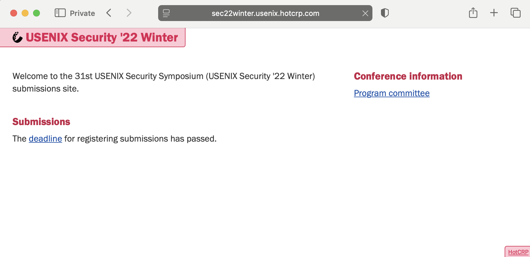USENIX Security ’22 home page